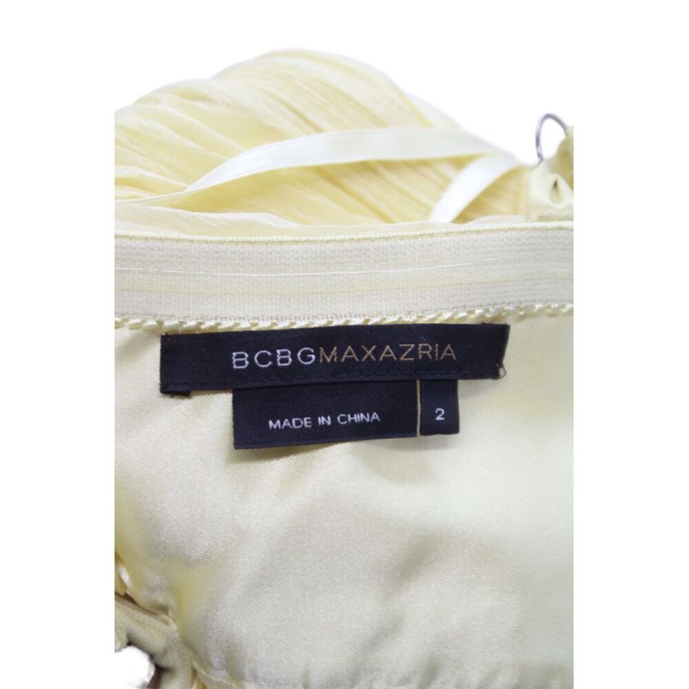 BCBG Max Azria Womens Maxi Dress Yellow 100% Silk Sweetheart Sleeveless Size 2 - Picture 6 of 6